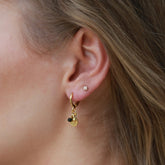 Gold earrings coin black gold